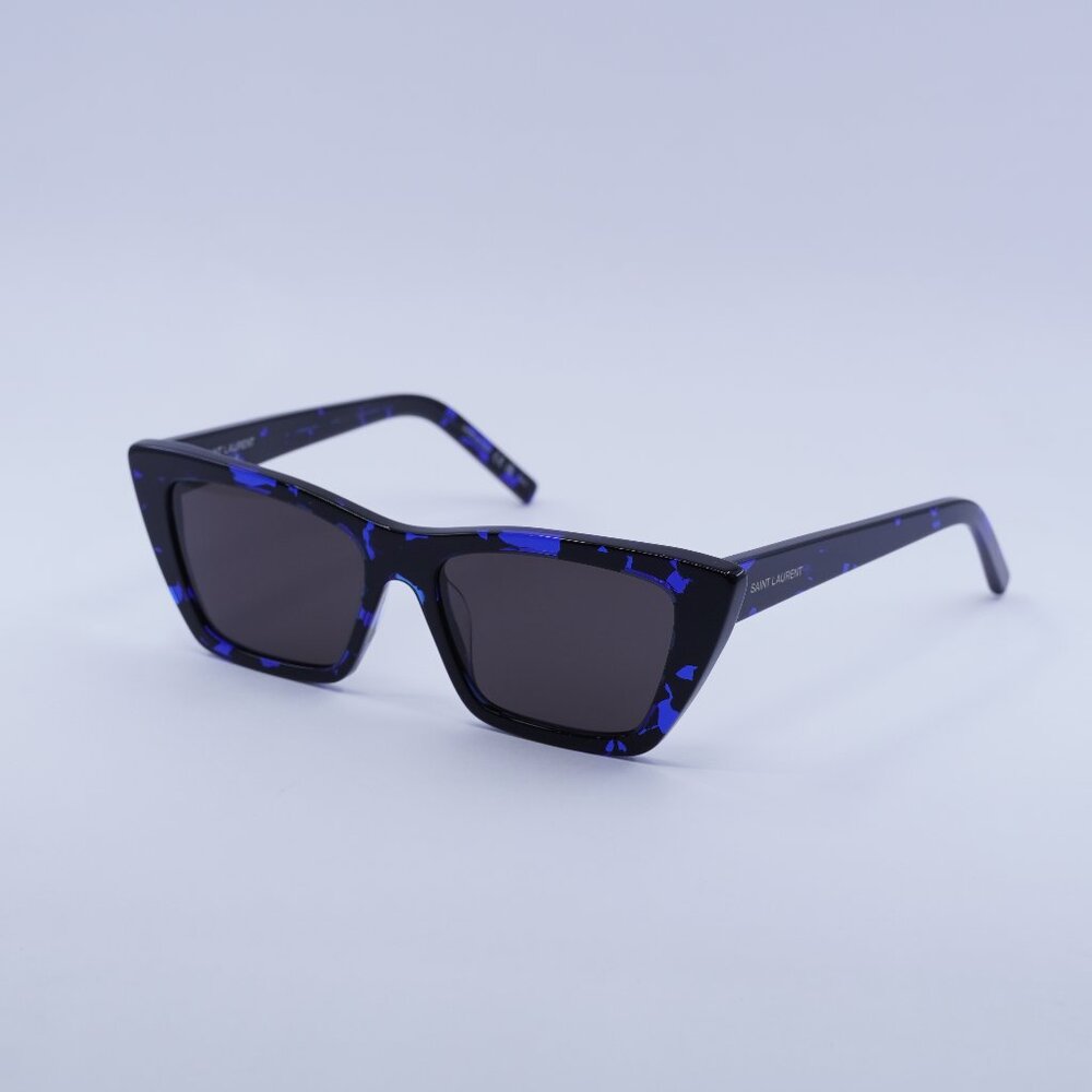 🕶️New Saint Laurent SL 276 MICA 009 Sunglasses -Blue Havana Frame, Black Lenses